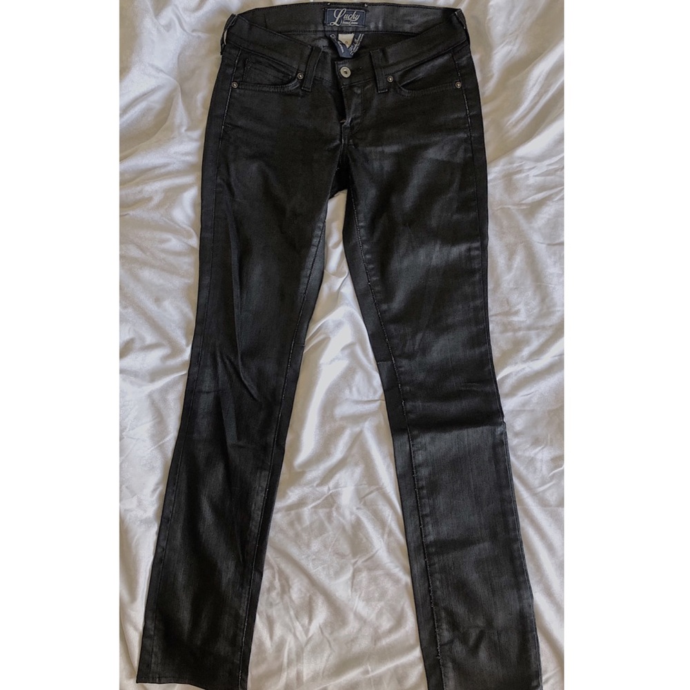 Sheer low waist black jeans 🕶